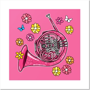 Mothers Day French Horn Mom Female Brass Musician Posters and Art